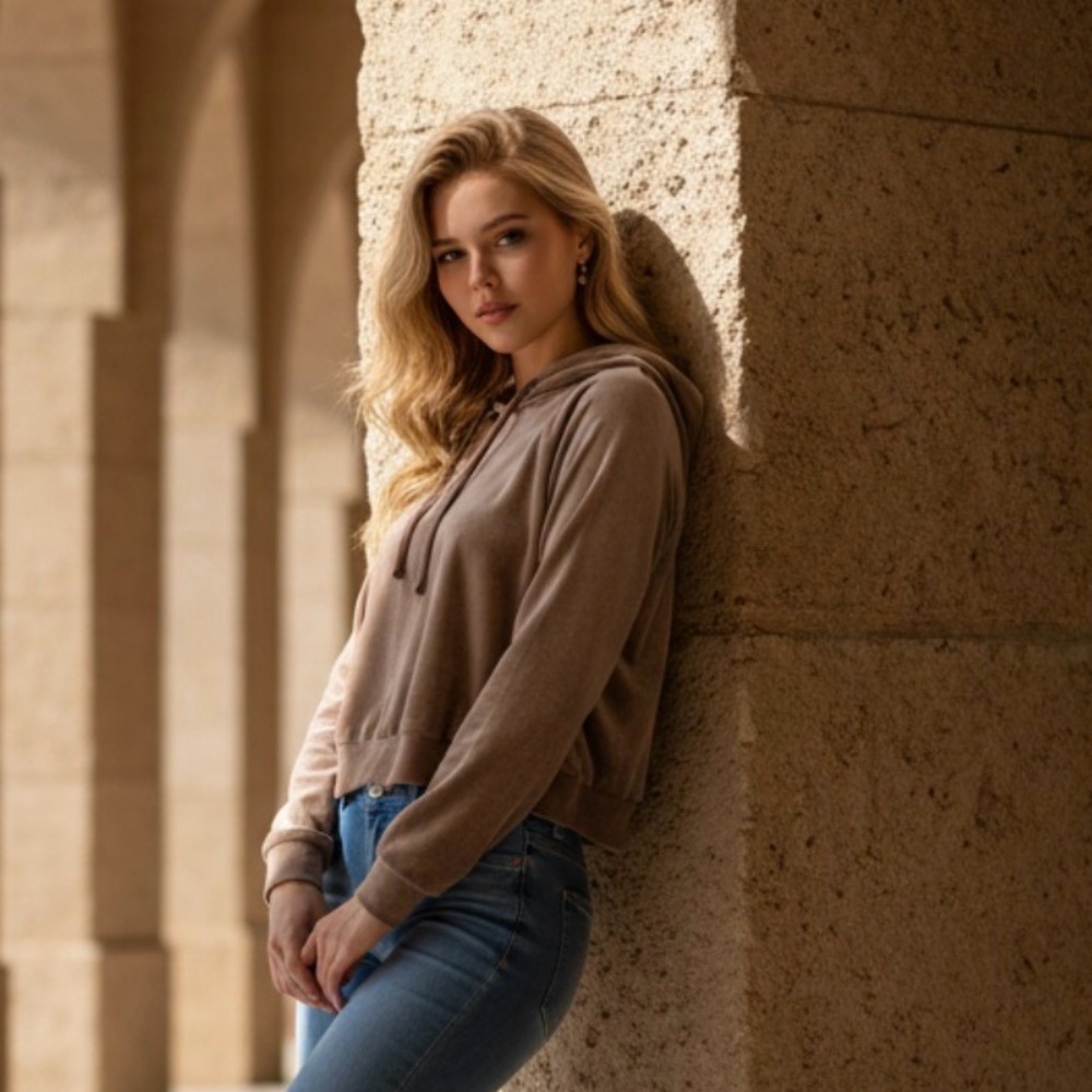 Revamped Womens Velvet Sweatshirt Hoodie Size S